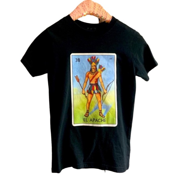 Cat & Jack Other - Youth Cat & Jack chalupa loteria El Apache graphic Tshirt black cotton medium